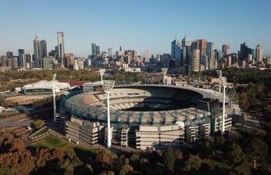 Victoria –city skyline with the MCG